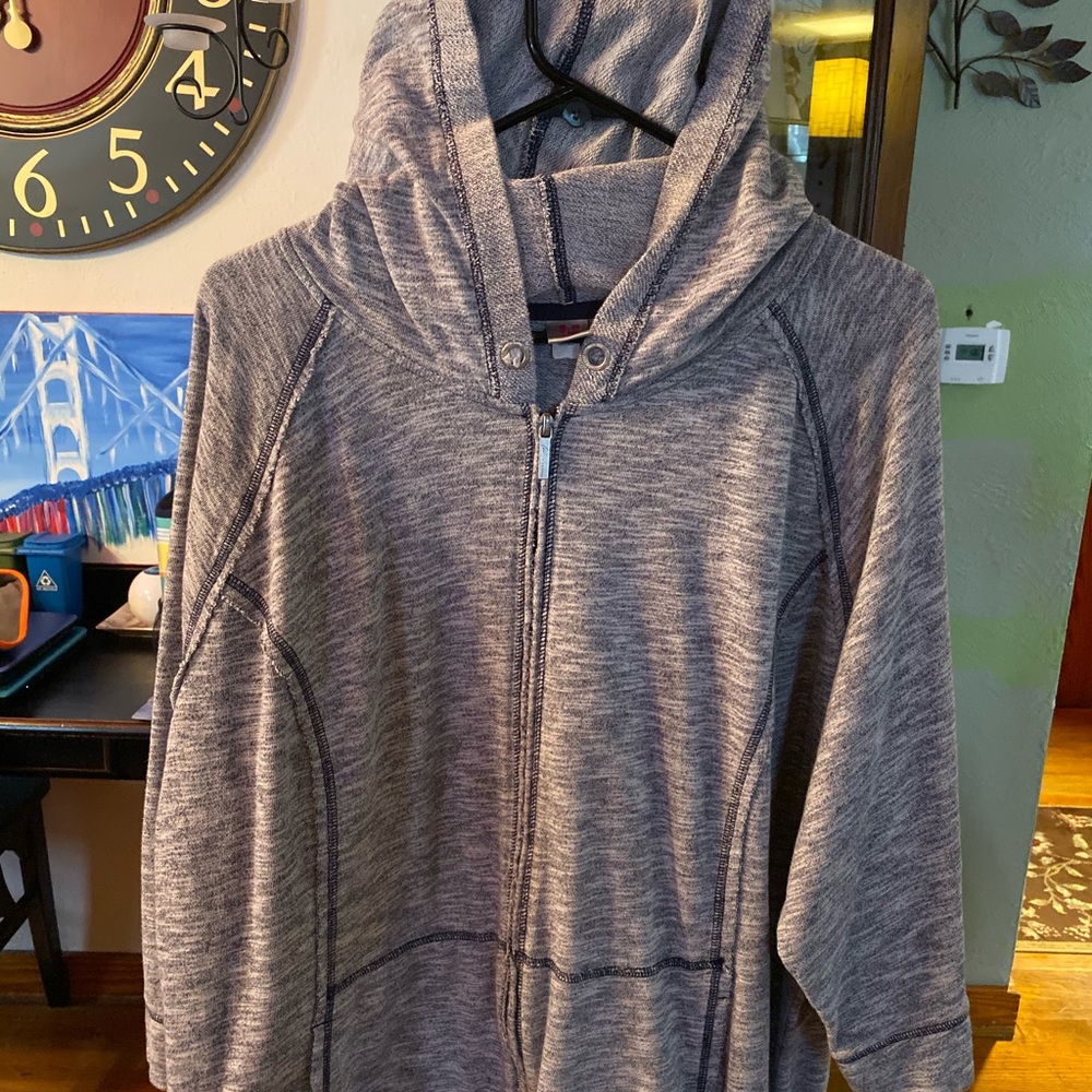 Plus size zip front sweatshirt